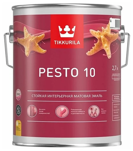 Эмаль Tikkurila PESTO 10 База A (2.7л)