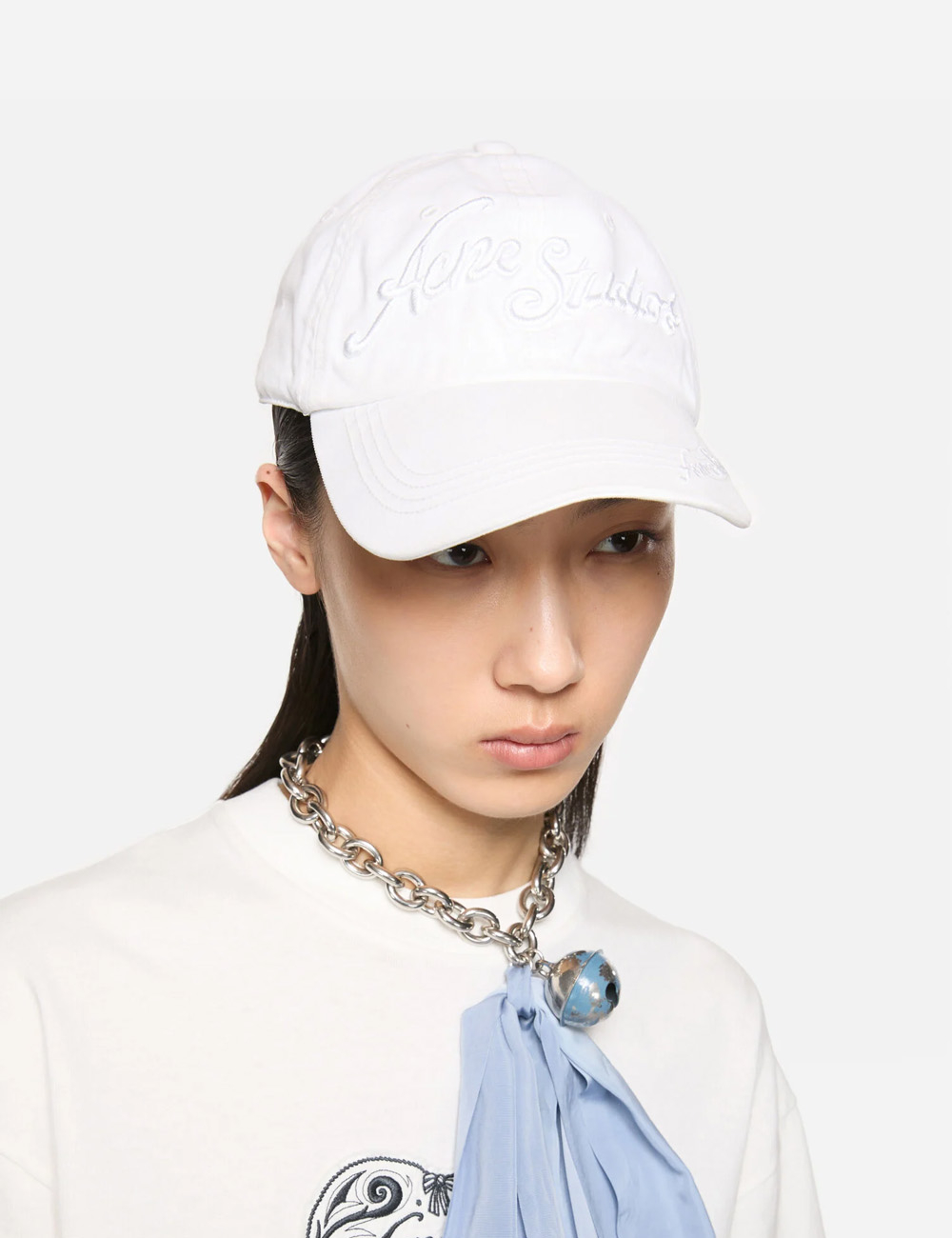 Бейсболка Acne Studios Embroidered Logo "White"
