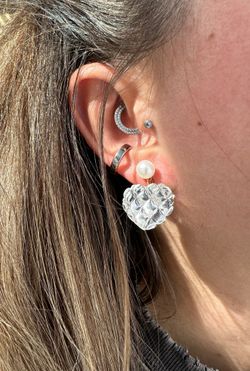 Серьги Plastics crystal with pearl