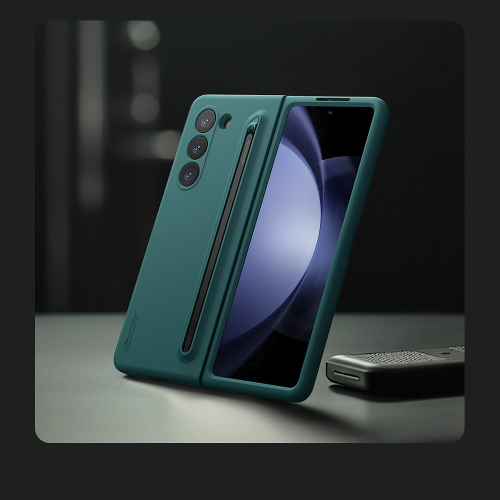 Чехол зеленого цвета (Light Green) от Nillkin для Samsung Galaxy Z Fold 5, серия Flex Pure Fold Case (в комплекте съемное перо S Pen)