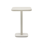 Уличный стол Dina высокий белый из цемента и стали со столешницей 70х70 см