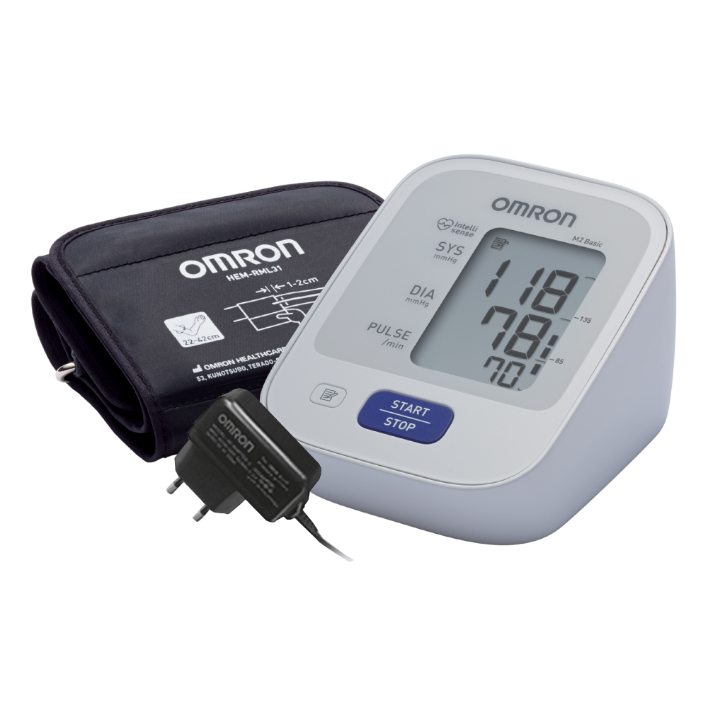 Тонометр автомат OMRON M2 Basic (HEM-7121-ALRU), адаптер (манжета 22-42см)