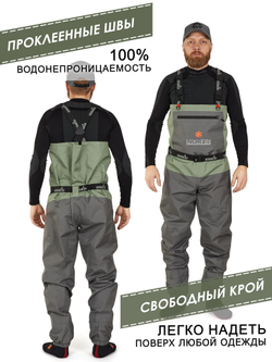 Полукомбинезон забродный Norfin PILOT STOCKINGFOOT 2 р.XL