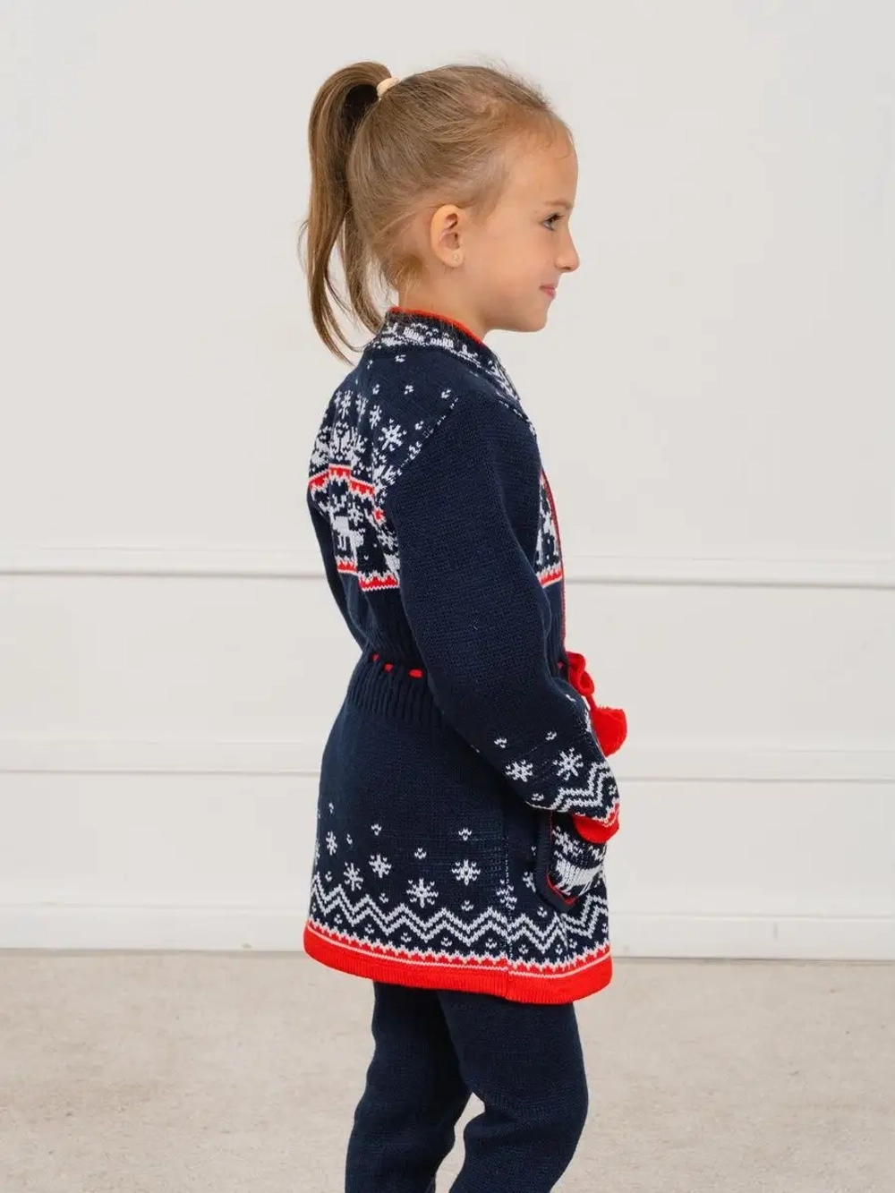 Кардиган вязаный на молнии для девочки