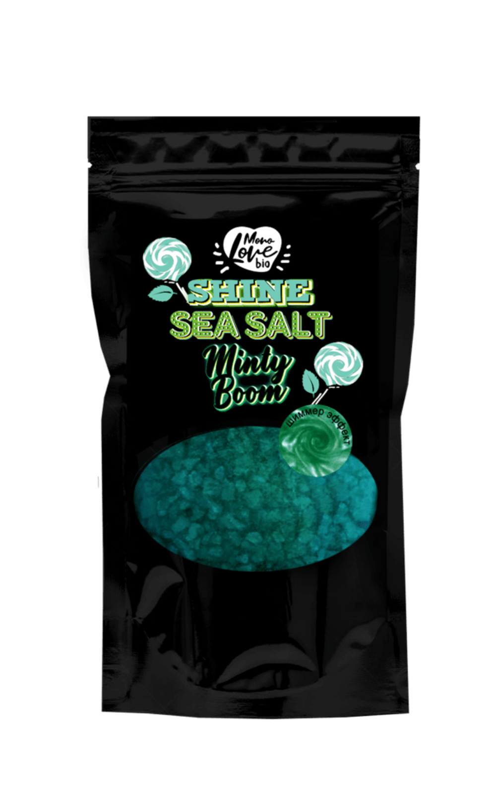 MonoLove Bio SHINE SEA SALT Minty Boom соль-шиммер 250 g #