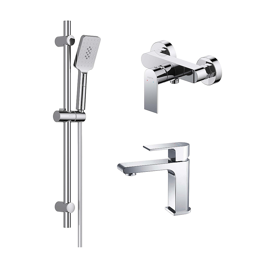 Набор смесителей Aquatek ЛИРА Set 3 в 1 (AQ1410CR+AQ1460CR+AQ2018CR) хром