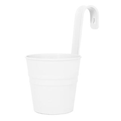 Кашпо "Ведро декоративное" настенное с крючком для подвеса, цвет белый