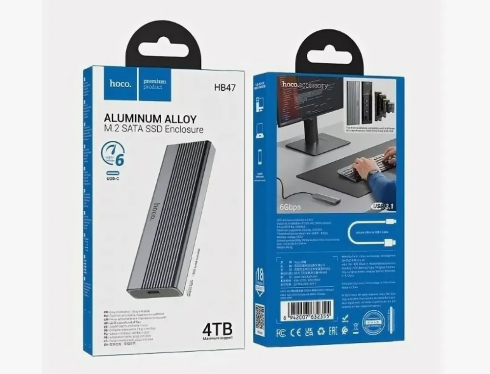 Корпус для жестого диска HOCO HB47 USB3.1 M.2 SSD 1/6Gbps