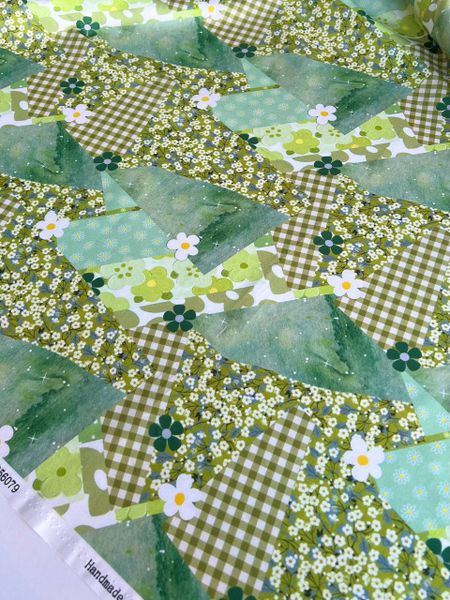 ЗЕЛЕНАЯ ЦВЕТОЧНАЯ АБСТРАКЦИЯ - 100% хлопок 5