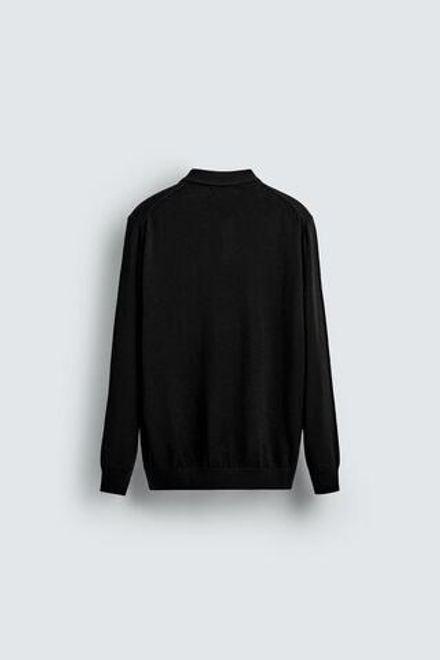 ZARA ПОЛО ИЗ ШЕРСТИ, ЧЕРНЫЙ