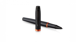 Ручка-роллер Parker IM Vibrant Rings Flame Orange, стержень:Fblk, в подарочной упаковке.