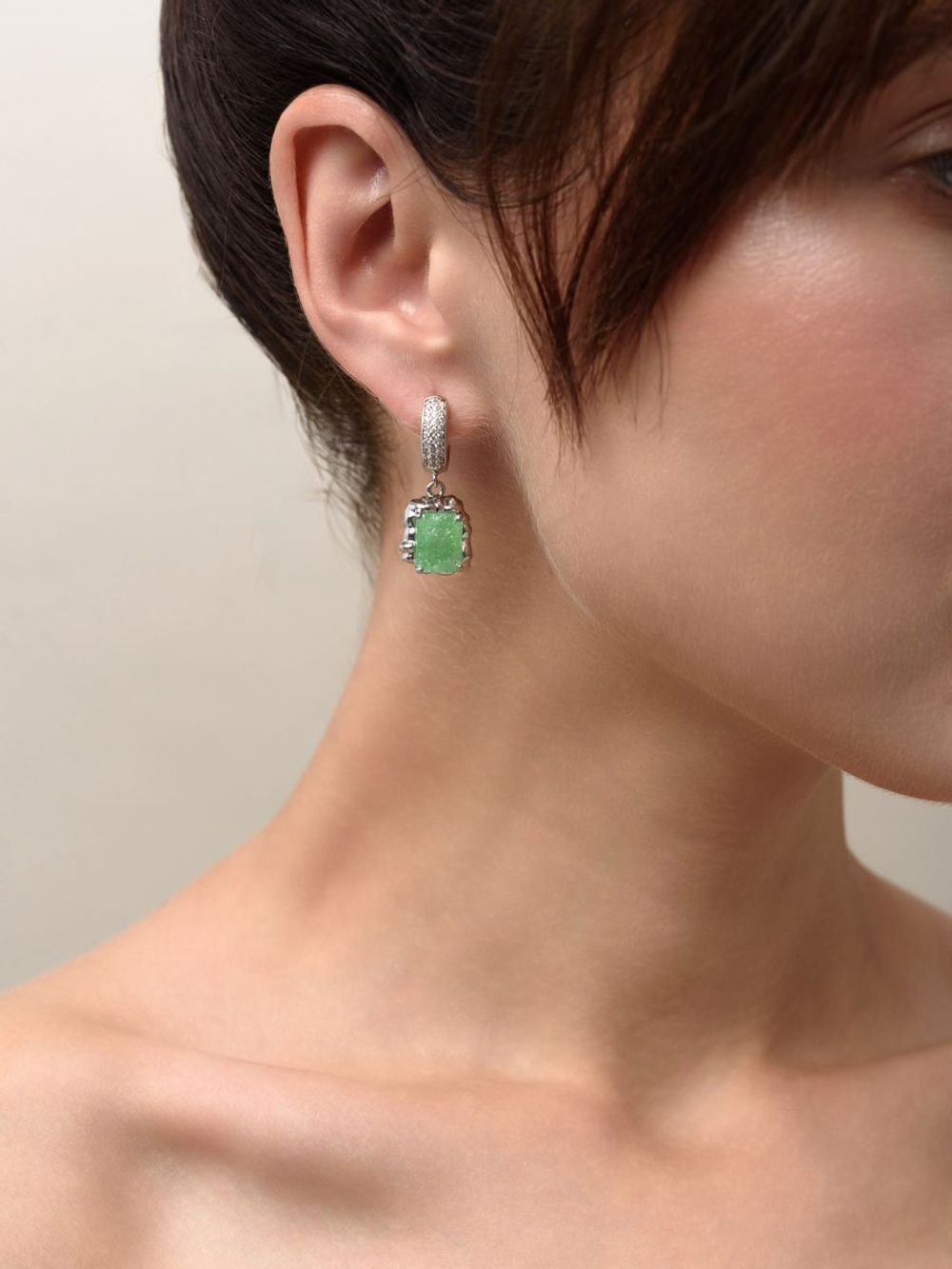 Серьги "Lollipops" Green Silver