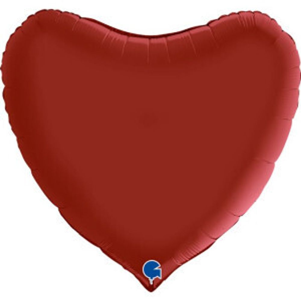 Шар (36''/91 см) Сердце, Рубиновый, Сатин (БГ-150)