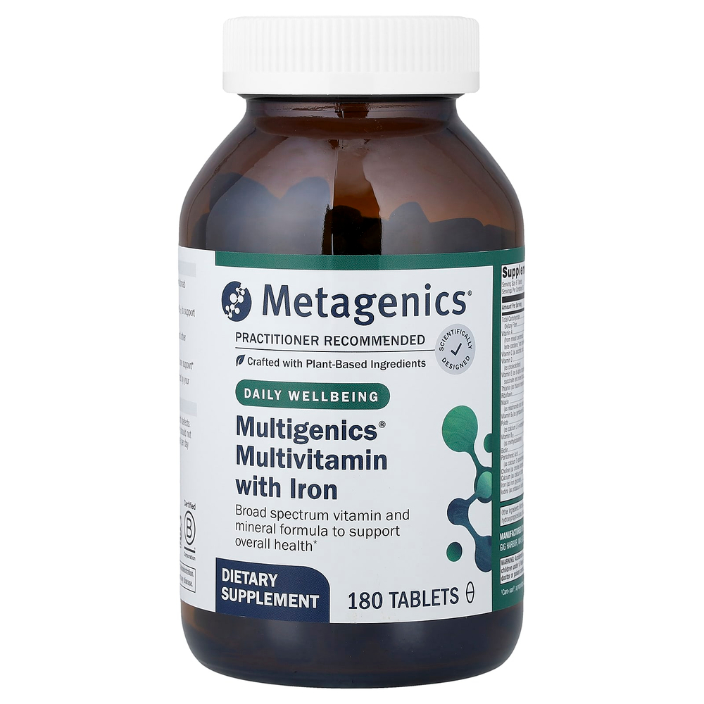 Metagenics, Multigenics®, мультивитамины с железом, 180 таблеток