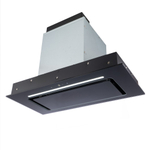 Кухонная вытяжка MACBI  MC60TL 1200 м3/ч BLACK с пульт д/управления Черное стекло,  полновстраиваемая