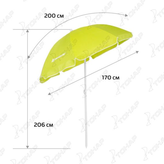 Зонт пляжный NISUS d 2,00м с наклоном (28/32/210D) N-200N