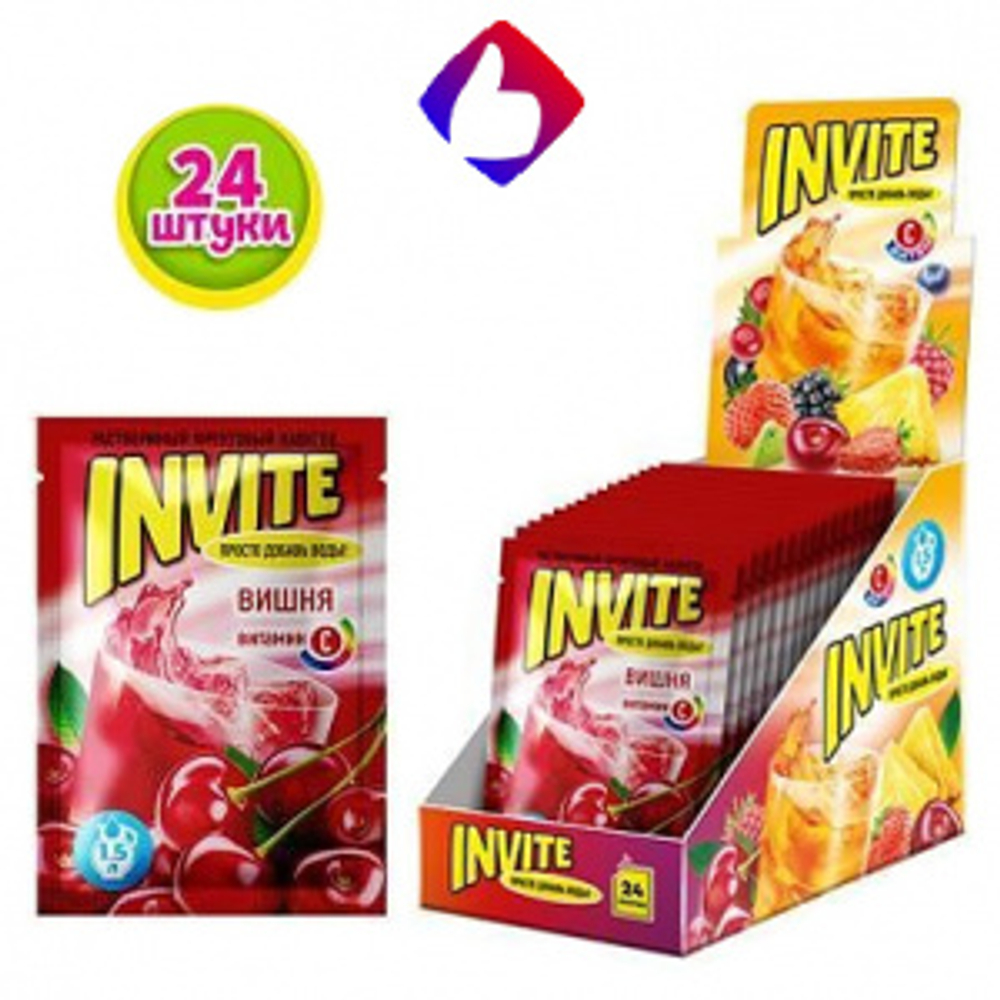 Растворимый напиток Invite Вишня 9г*24шт