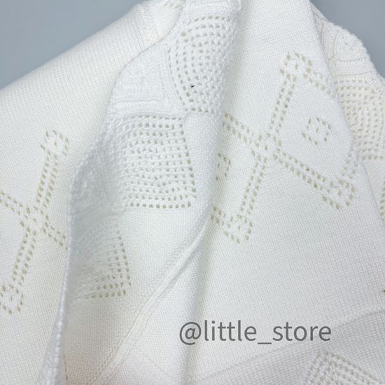 Плед вязаный "Tenderness" Молочный, 85х90