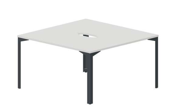 Составной стол на 2 рабочих места 138х136,6х75см (2 эргономичных выреза)