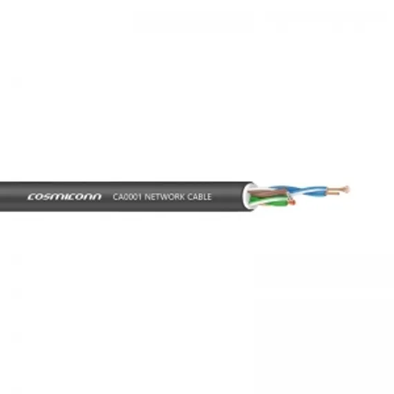 COSMICONN CA0001 Кабель витая пара 24AWGх4P, UTP CAT 5E, цвет черный, D. 6,5 мм.