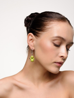 Моносерьга "Nevalyashka" green Silver