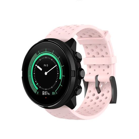 Силиконовый дышащий ремешок Suunto 24 mm для 9 / 9 Baro / 7 / D5 / Spartan Sport быстросъемный (Athletic 1) короткий (Розовый)