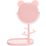 Зеркало настольное одностороннее на подставке «High Tech - LAKI», цвет розовый, h-32см d-15см