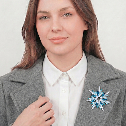 Брошь Fiore Luna ОРЕОЛ Zircon Crystal XR14406 BL/S