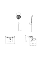 Смеситель для ванны с душем и термостатом WONZON & WOGHAND INN 1, Темный графит (WW-B3013-A1-BGG)