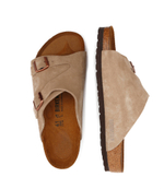 Шлепанцы кожаные zürich vl taupe Birkenstock - бежевый(50461)