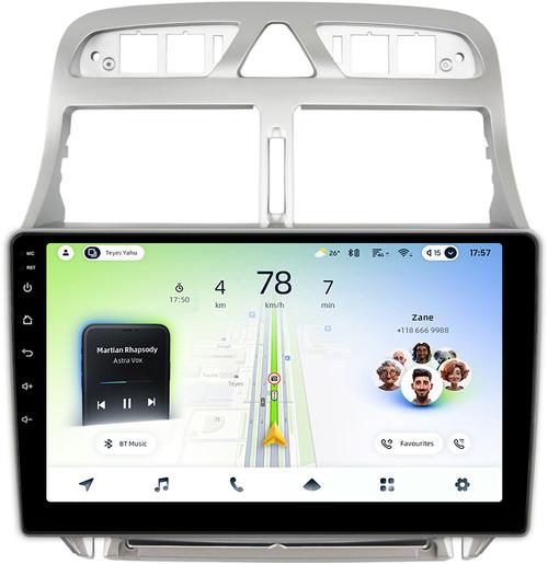 Магнитола для Peugeot 307 2001-2008 - Teyes CC4L монитор 9" IPS, Android 14, Быстрая, Snapdragon 662, CarPlay, 4G SIM-слот