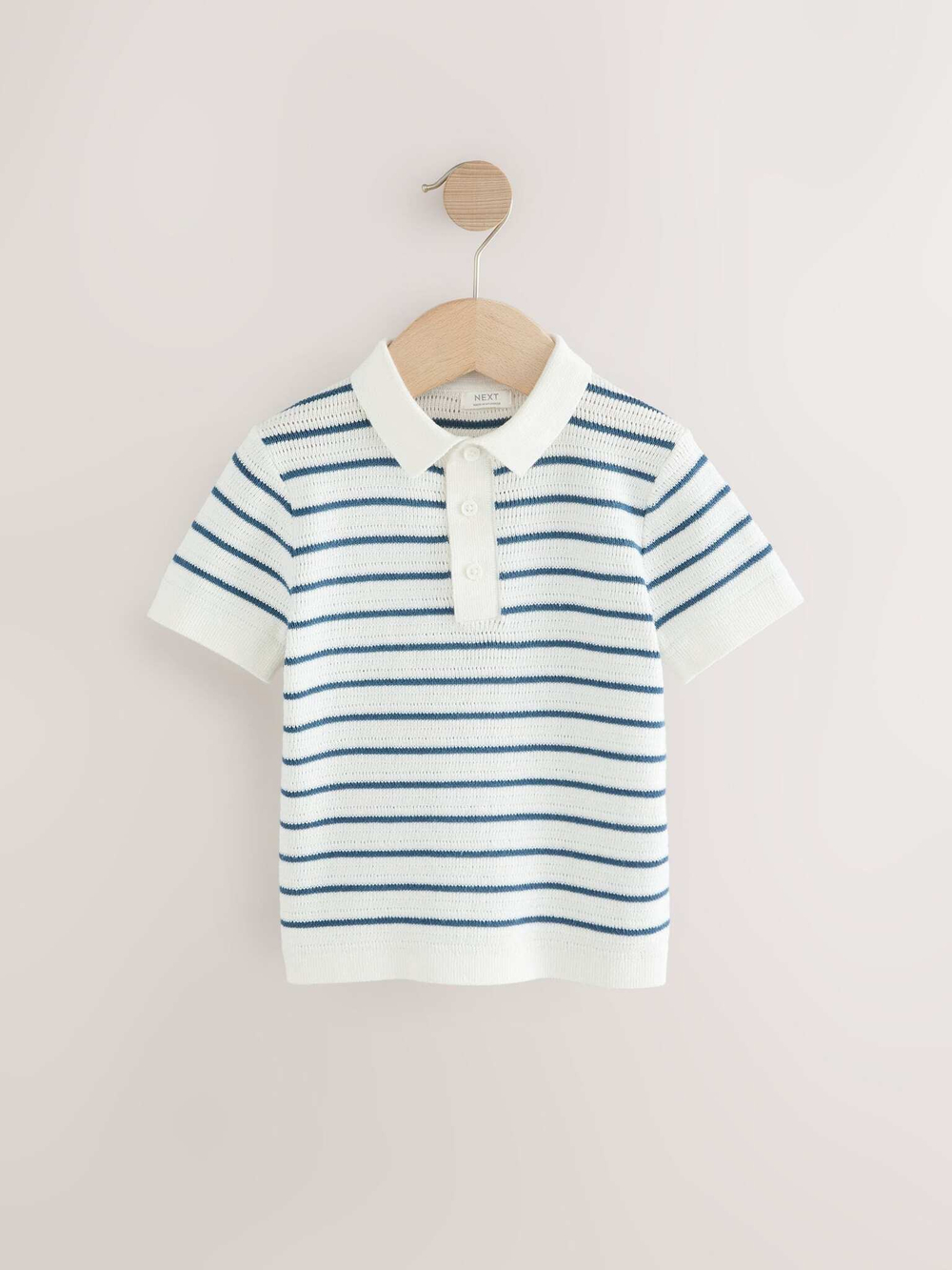 Поло вязаное для мальчика Next AA9-494, Белый, Синий