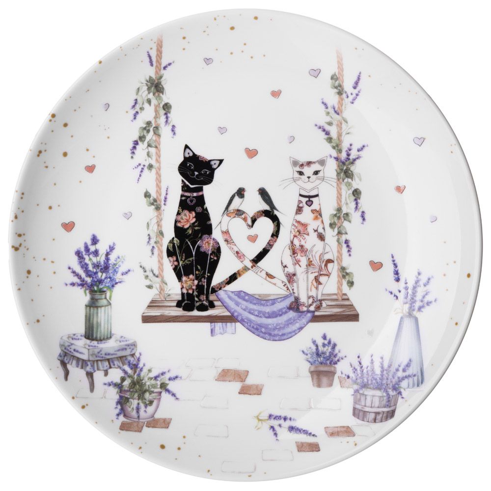 НАБОР ТАРЕЛОК ЗАКУСОЧНЫХ LEFARD "ЛАВАНДОВЫЕ КОТЫ" 2 ШТ. 20,5*2 СМ (КОР=18НАБ.)