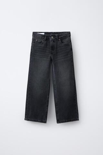 ZARA ДЖИНСЫ WIDE LEG СО ЗВЕЗДАМИ, ЧЕРНЫЙ