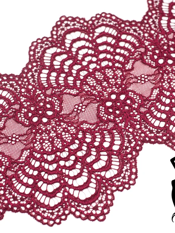 03-74 Кружево эластичное 19 см, бордо