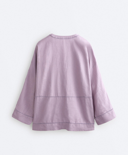 Oysho Рубашка из 100% льна, лиловый