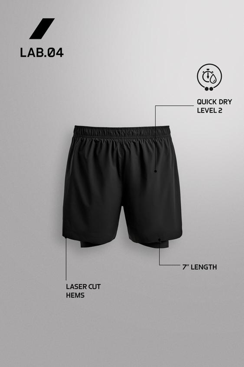 ZARA ШОРТЫ ДЛЯ БЕГА 2 В 1, ЧЕРНЫЙ