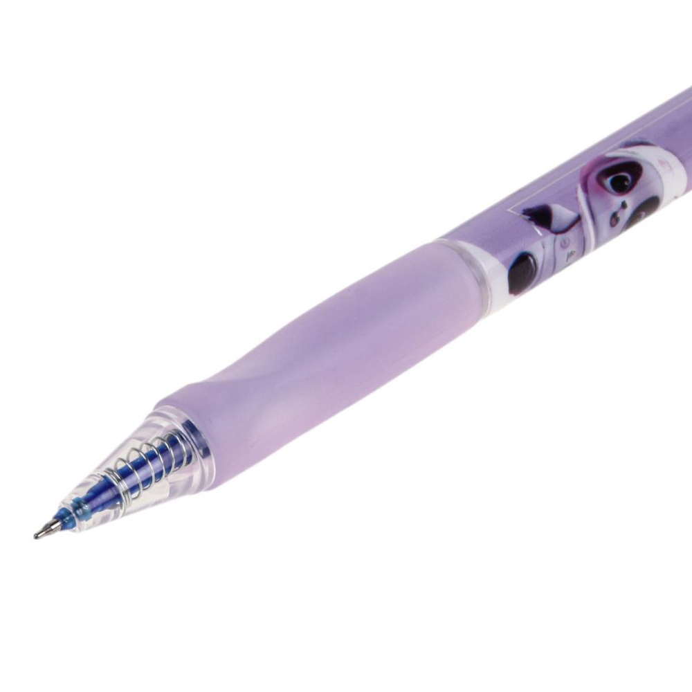 Ручка пиши-стирай "Животные космонавты" 0,5мм, автомат,синяя, 4 вида