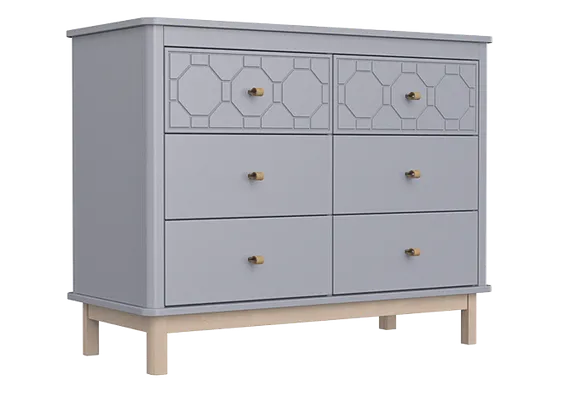 Комод Classic 6 ящиков с фрезеровкой "Мозаика" (серый)