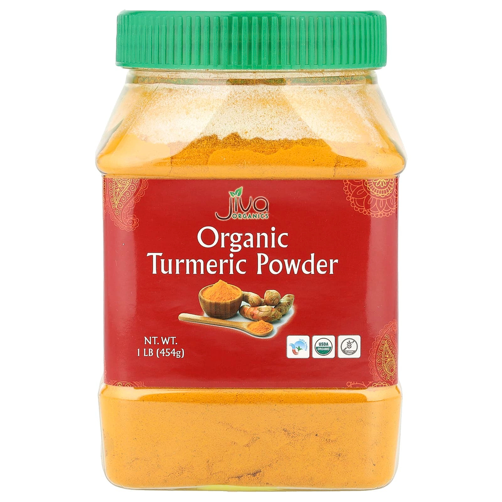 Jiva Organics, органический порошок из куркумы, 454 г (1 фунт)