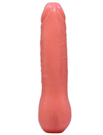 Телесный фаллоимитатор с утолщением внизу - 20,6 см.