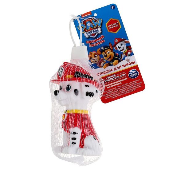 Игрушка пластизоль для ванны Щенячий Патруль Маршал 1шт, сетка КАПИТОШКА