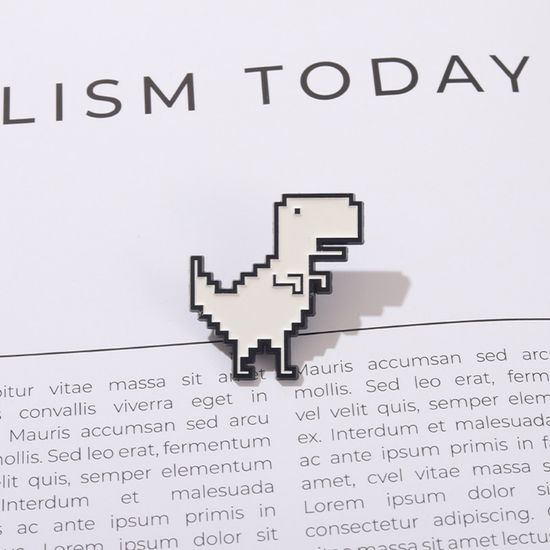 Значок металлический "Нет интернета - прыгай с динозавром через кактусы", р-р 3х2,5 см