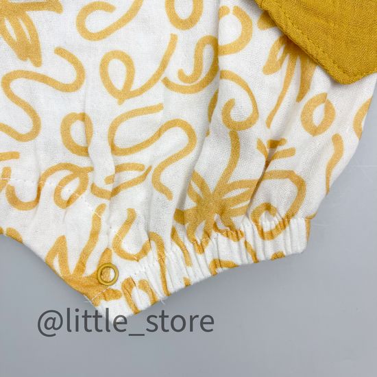 Песочник муслиновый Горчица, с нагрудником