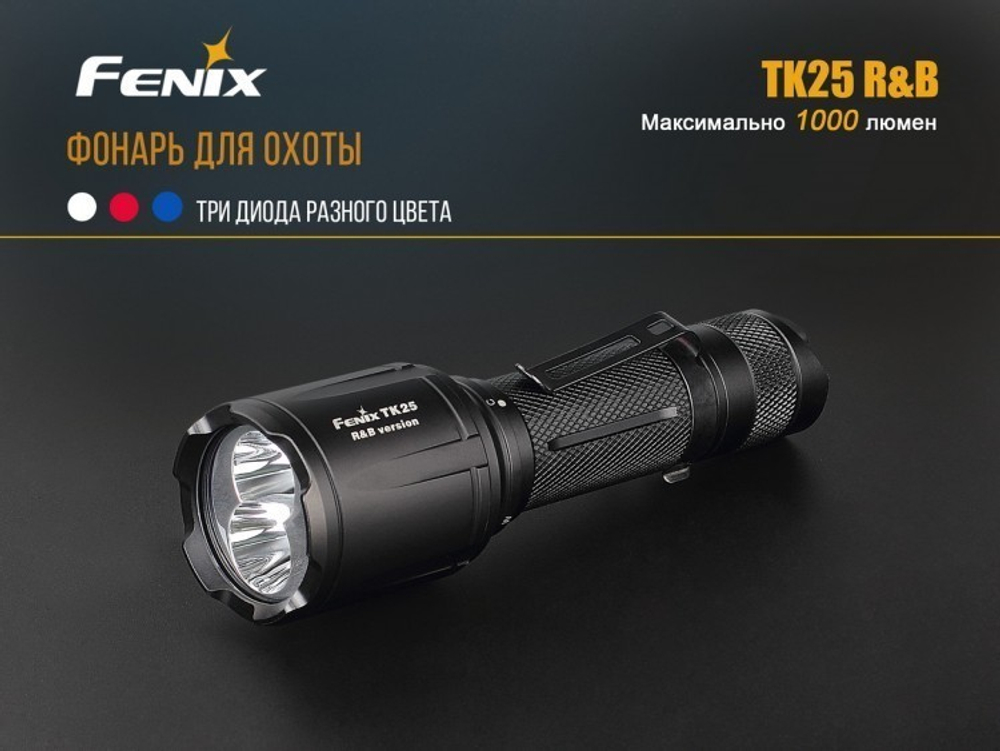 Фонарь светодиодный тактический Fenix TK25 R&B XP-G2 (S3), 1000 лм, аккумулятор