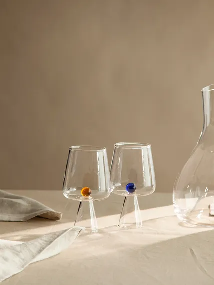 Набор бокалов для вина orb, 400 мл, синий/янтарный, 2 шт.