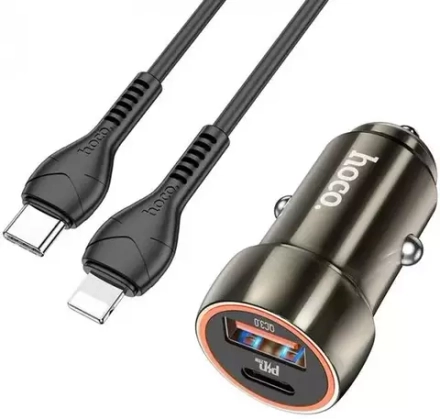 Автомобильное зарядное устройство Hoco Z46A Output USB+Type-C 18W