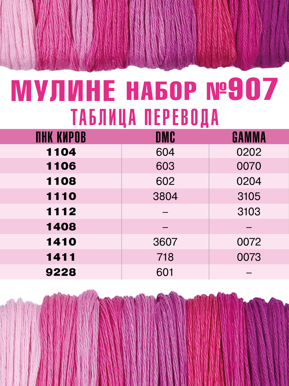 Наборы ниток мулине для вышивания ПНК Киров 9 шт.