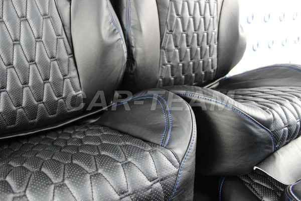 Анатомический комплект для переделки сидений ВАЗ в "Recaro" ("Рекаро") из экокожи узор "Ягуар"