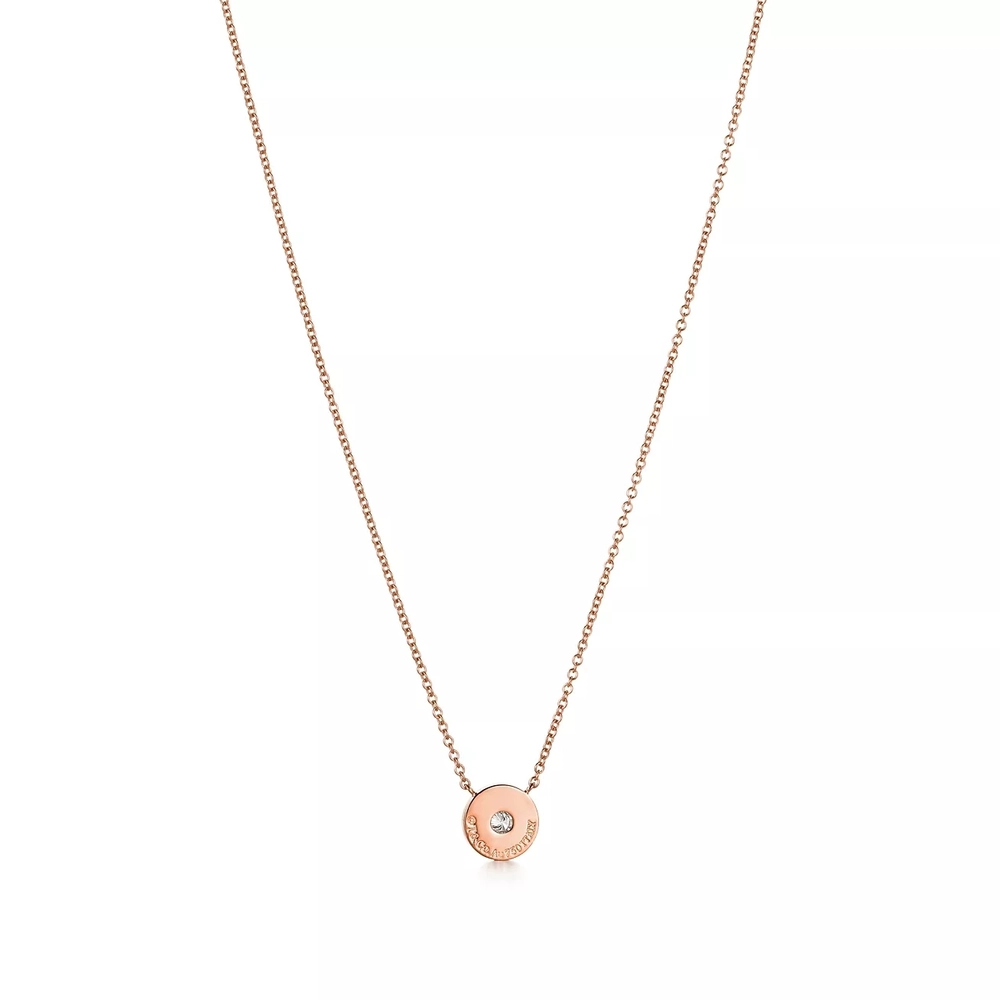 Подвеска из розового золота 18к(750 проба) c бриллиантом, Tiffany circle pendant , в наличии